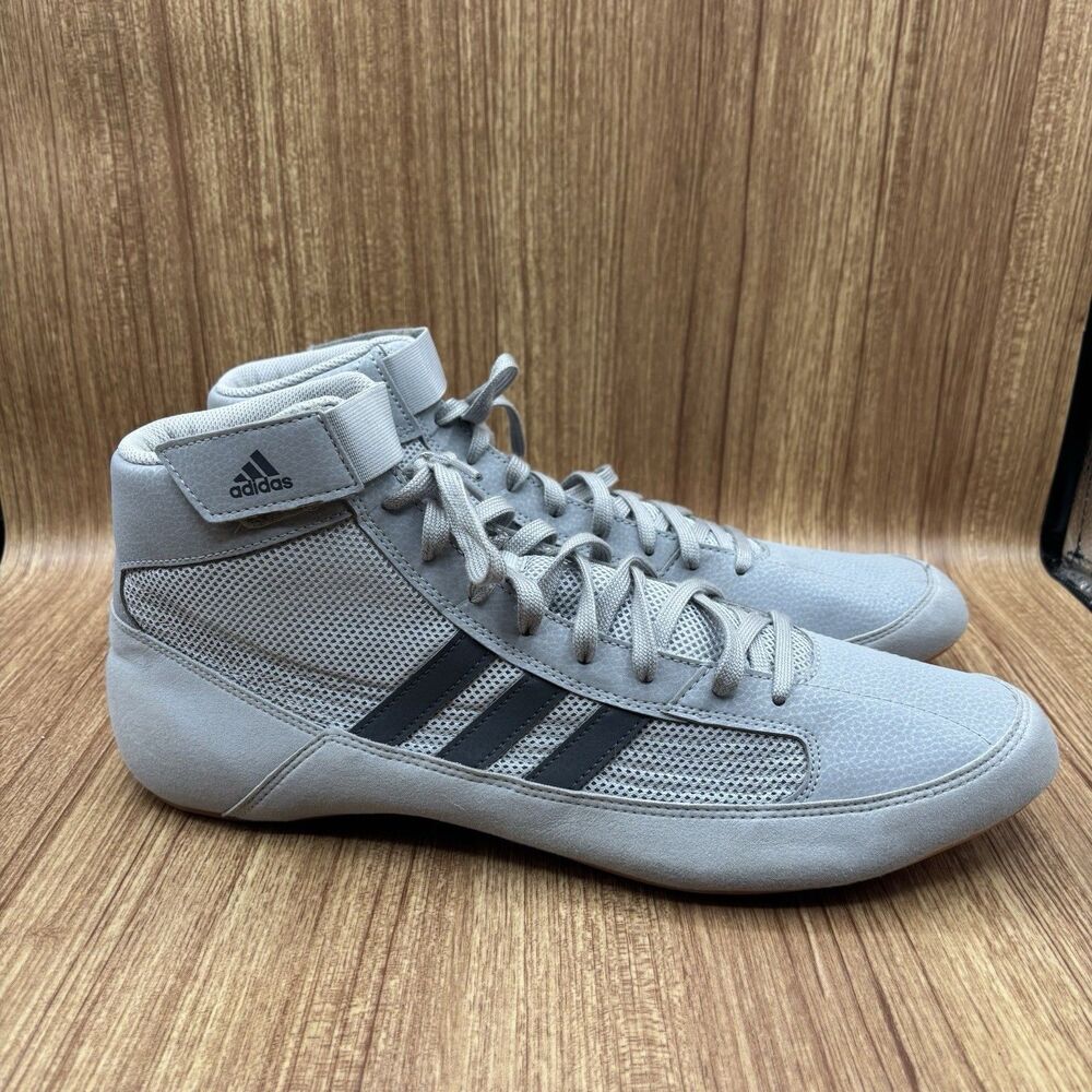 Adidas HVC 2‎ Wrestling Shoes MMA Combat Boxing Gray Gum Mens Size 14.5